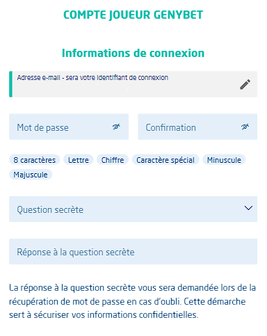 Informations de connexion