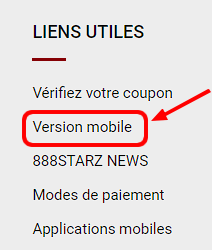 Version mobile 888starz