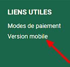 Version mobile du site web