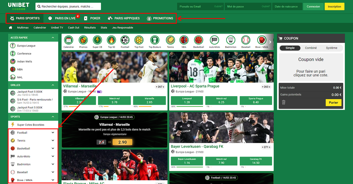 Site du Unibet