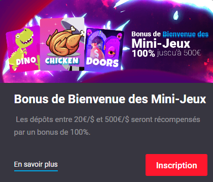 Bonus de Bienvenue des Mini-Jeux