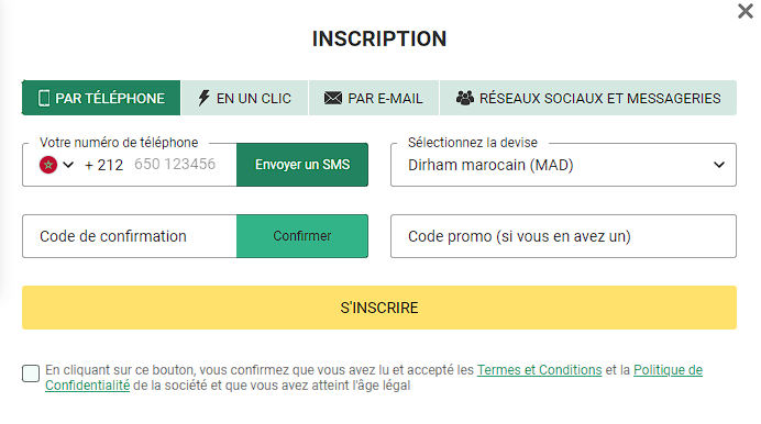 Incription par téléphone