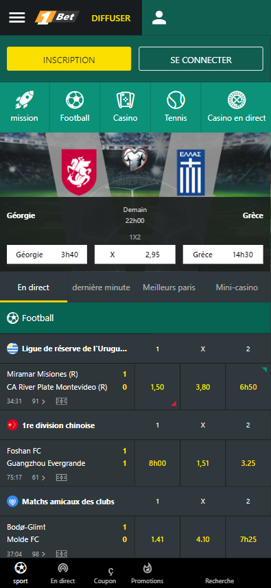 1bet interface