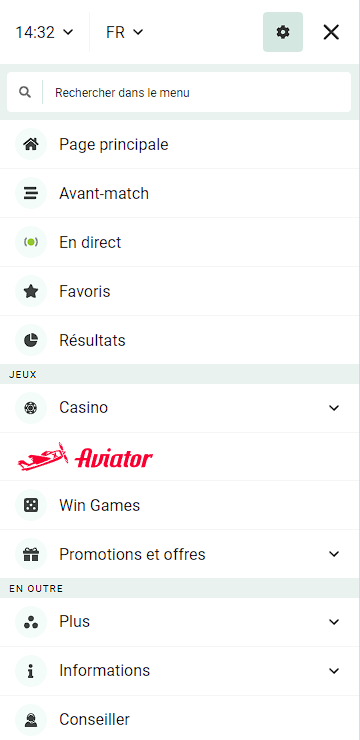 Version mobile Betwinner