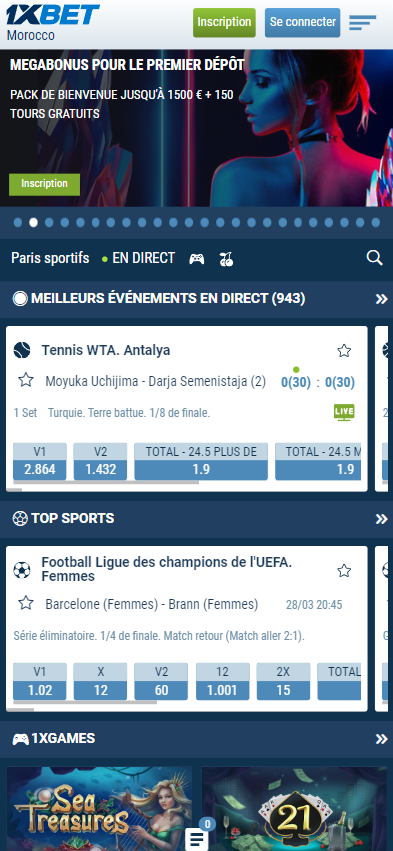 1xbet version mobile