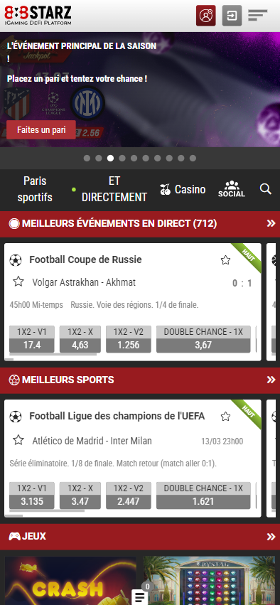 Version mobile du site web