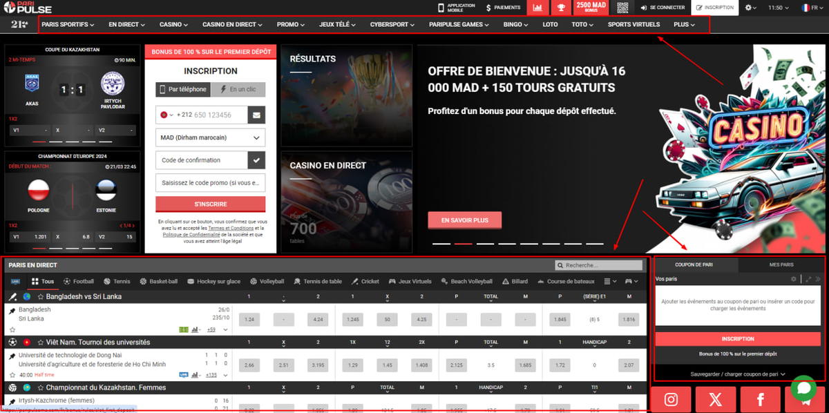 Site web de PariPulse