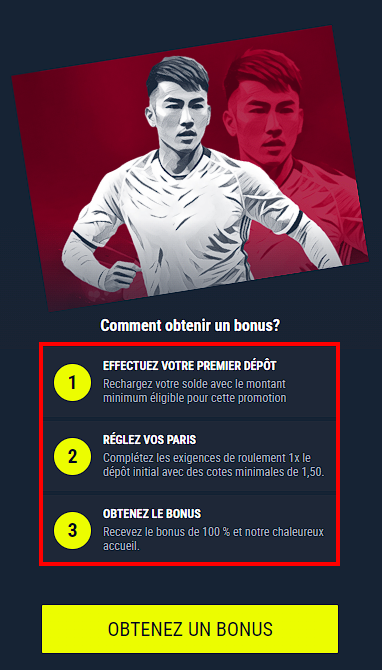 bonus de bienvenue