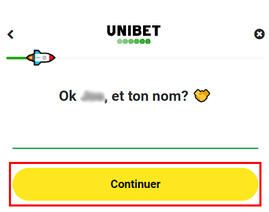 Formulaire d'inscription Unibet