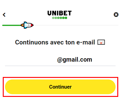 Formulaire d'inscription Unibet