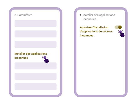 Préparation du téléchargement de l'application