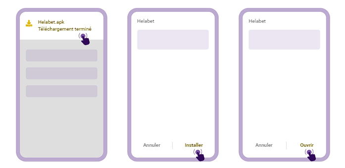 Téléchargement de l'application Helabet