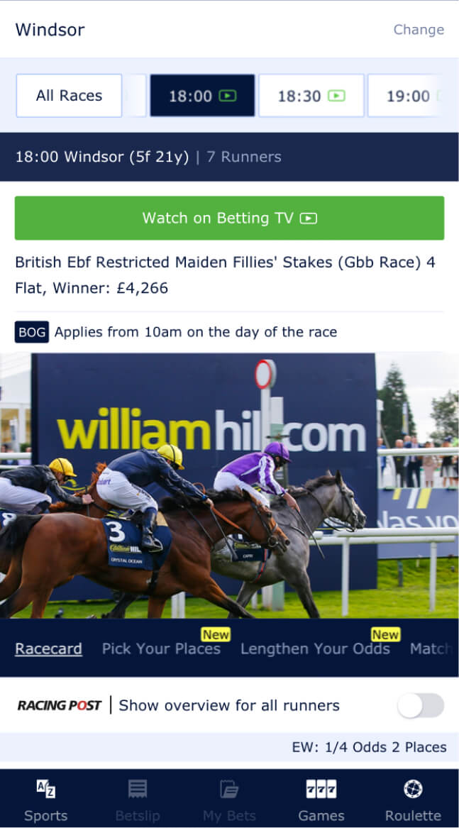 Comment parier sur les courses de chevaux sur William Hill