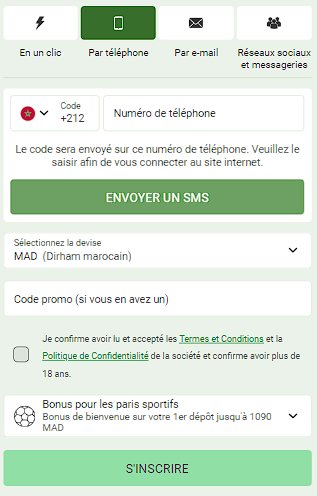 Inscription par téléphone