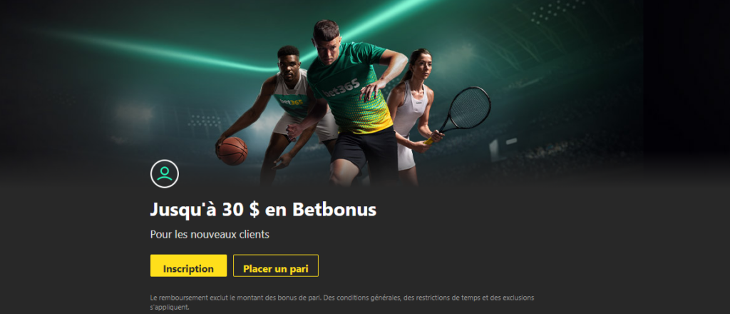 Bonus d'inscription Bet365 de 100%