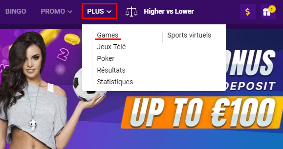 Position du jeu "Aviator" (crash) dans la version informatique du site Web Helabet