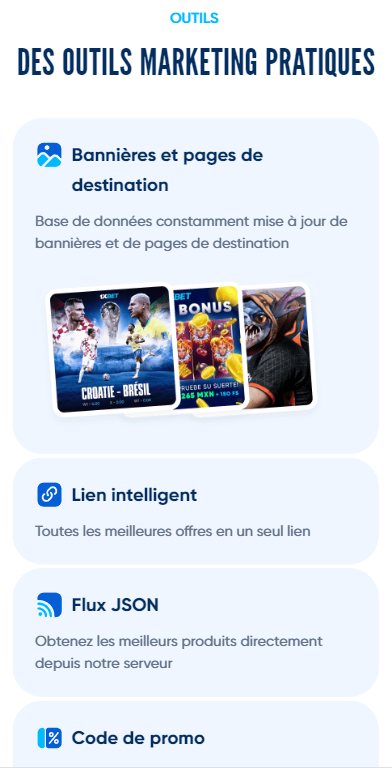 Matériel promotionnel du programme d'affiliation 1xbet