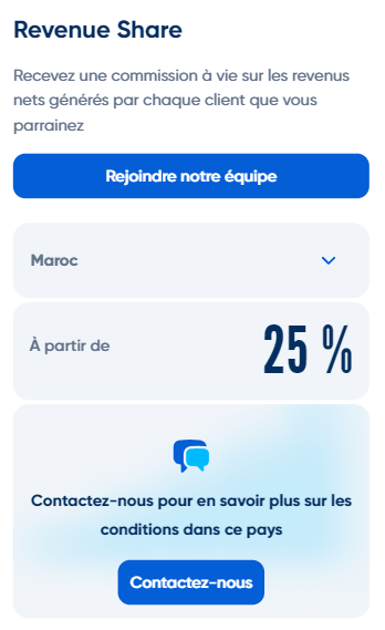 Modèle de revenus RevShare dans le programme d'affiliation 1xbet