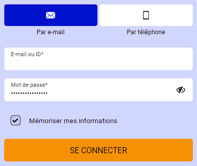 Formulaire de connexion Paripesa