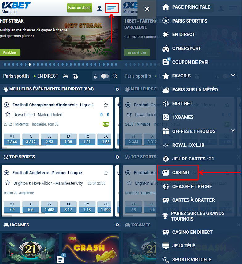 Casino sur 1XBET