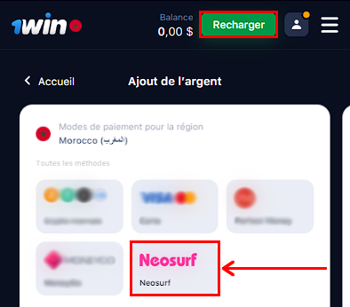 Neosurf à 1win