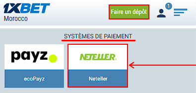 Neteller à 1xBet