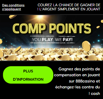 Bonus de 888Sport sur les points pour jouer aux jeux de casino