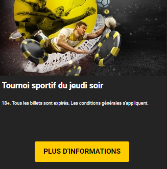 Tournoi sportif du jeudi soir sur le site de Bwin