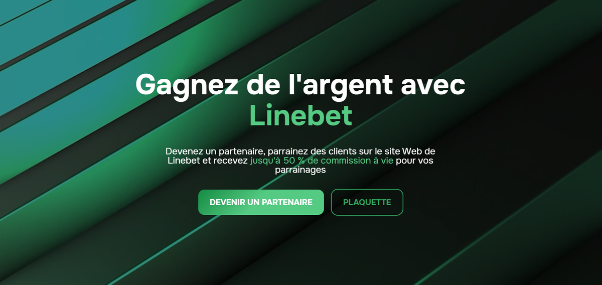 Page d'accueil du programme d'affiliation de Linebet