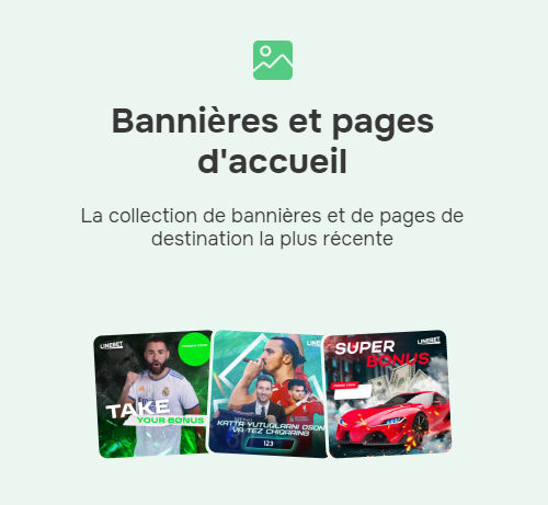 Outils promotionnels Linebet. Bannières et pages d'accueil