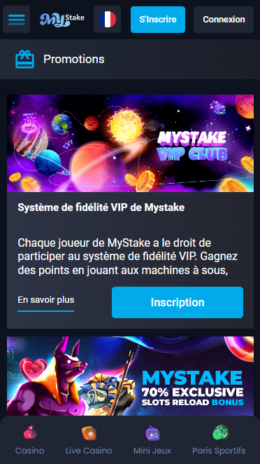 Page de bonus MyStake