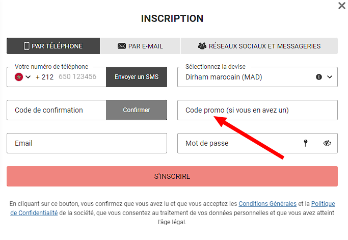 Melbet: activation du code bonus lors de l'inscription