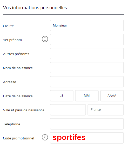 NetBet formulaire d'inscription