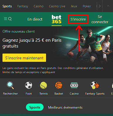 Bet365 inscription