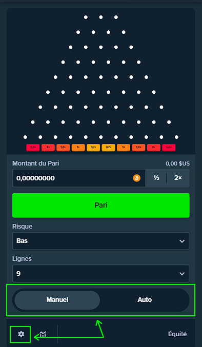 Options de paris de Plinko