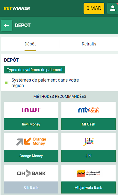 Comment effectuer un dépôt sur Betwinner ?