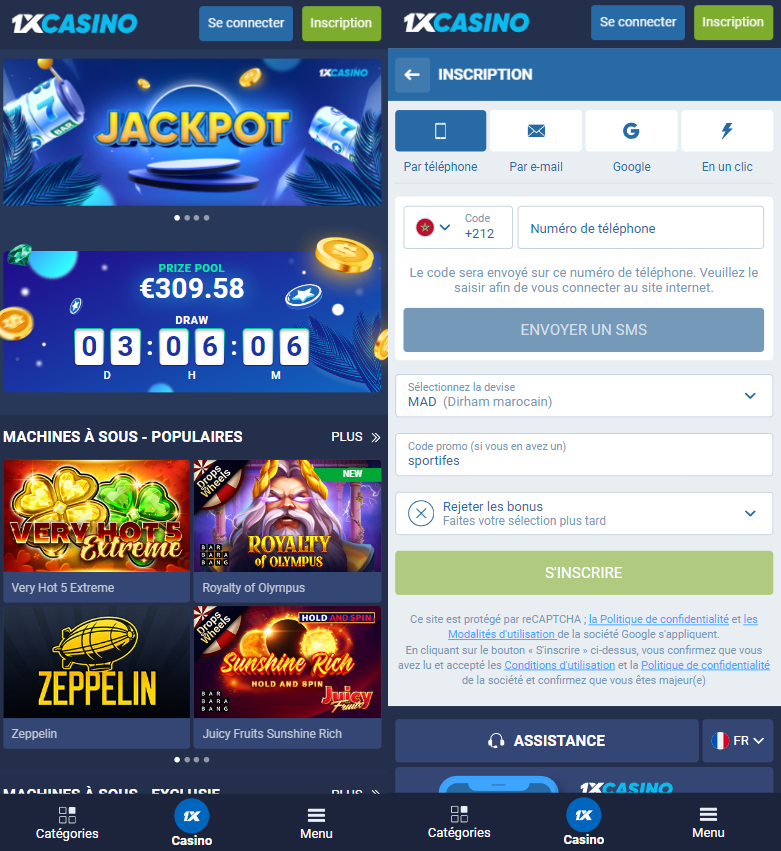 Inscription sur le site du bookmaker par téléphone