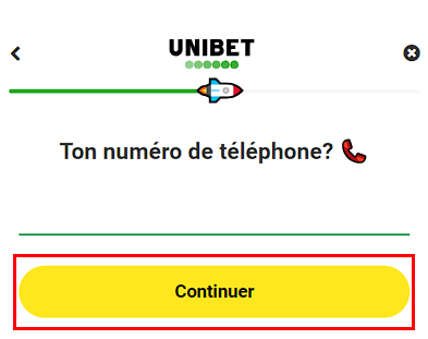 استمارة التسجيل unibet