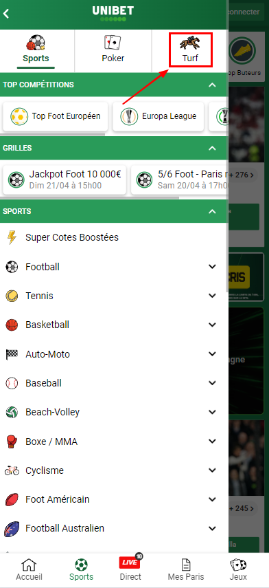 قسم سباقات الخيل على موقع Unibet