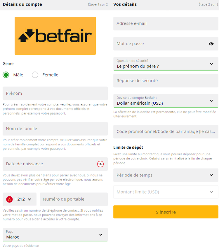 التسجيل في Betfair