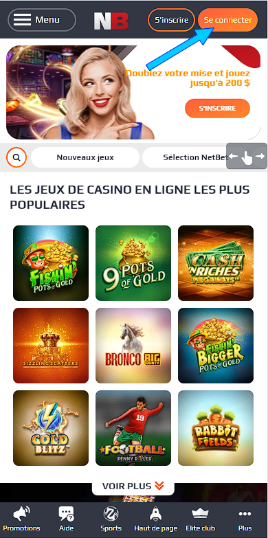 تسجيل الدخول للحساب NetBet