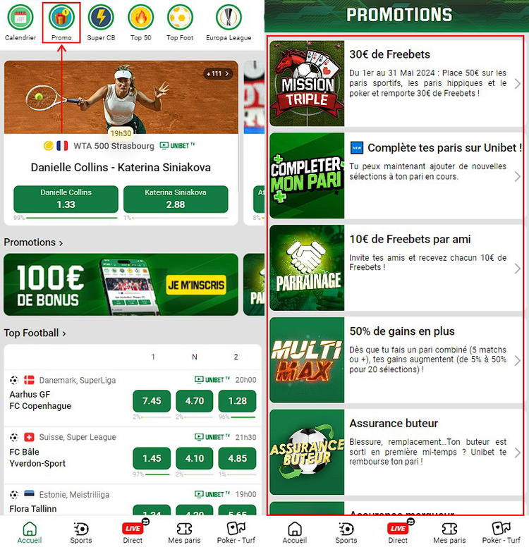 العروض الترويجية unibet